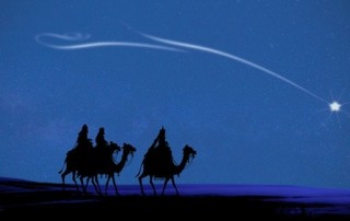 Figurante Reyes Magos en león